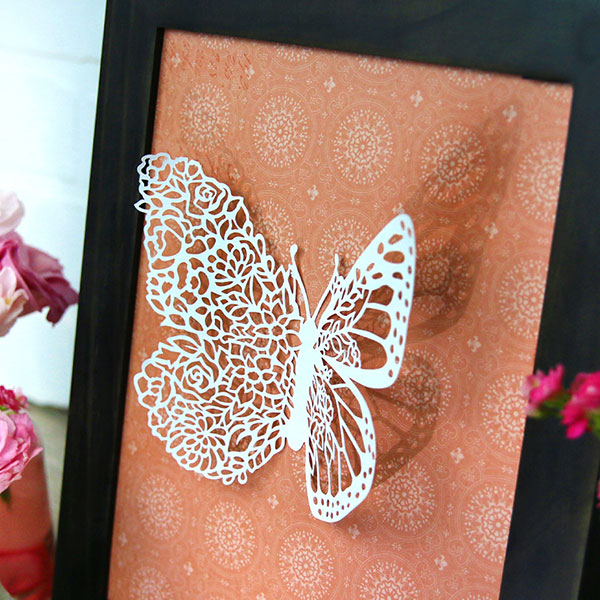 Paper Monarch Butterfly Framed Wall Art