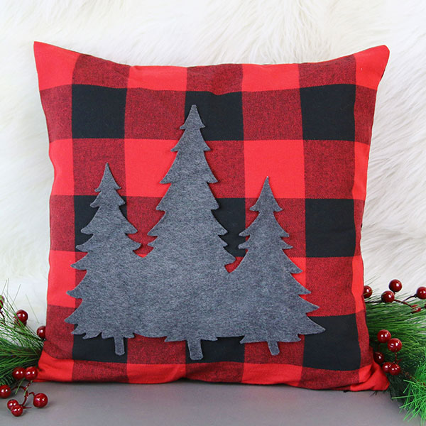 Buffalo Plaid Christmas Tree Pillow