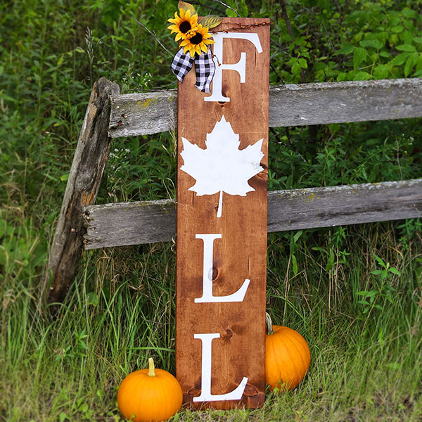 Fall Leaves Wooden Sign