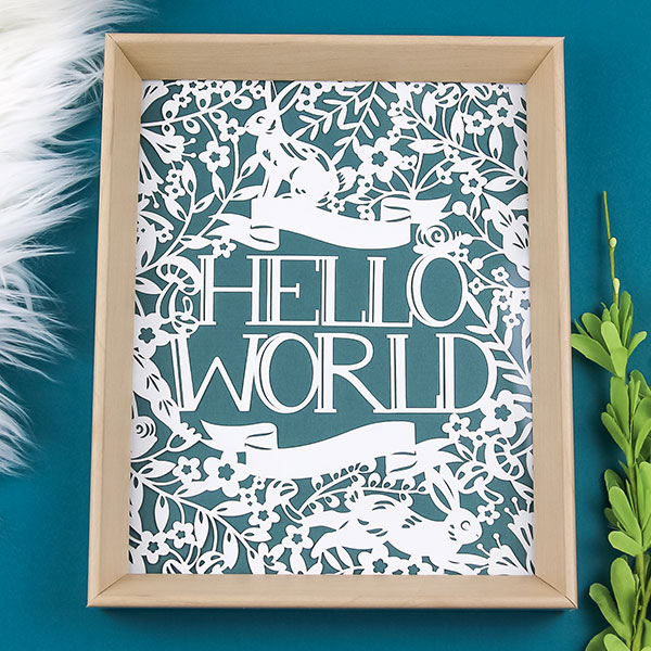 Hello World Woodland Baby Wall Art