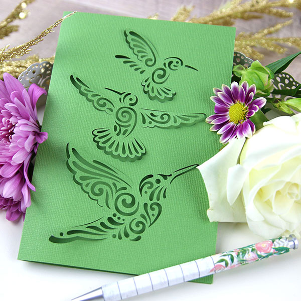 Dimensional Hummingbird Greeting Card