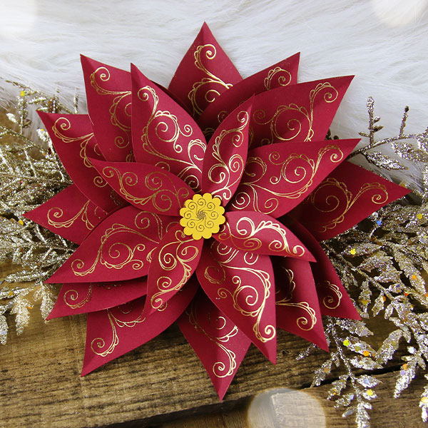 Cut and Draw Layered Poinsettia