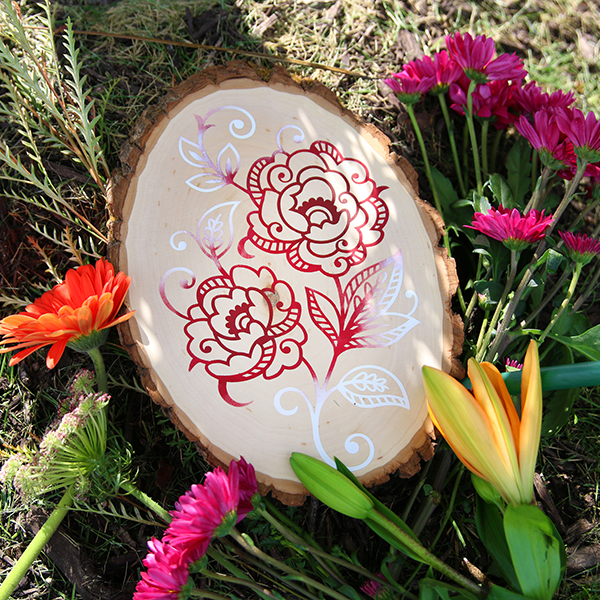 Hooped Peony Wall Art