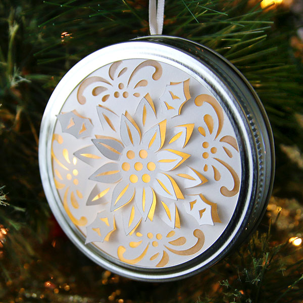 Papercut Pop-up Poinsettia Ornament