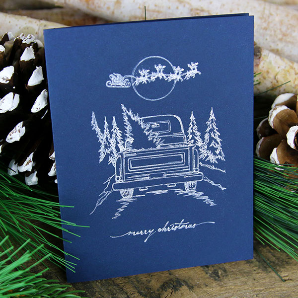 Retro Truck Christmas Greeting Card