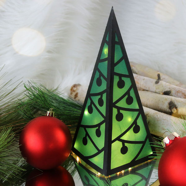 Papercut Stained Glass Christmas Tree