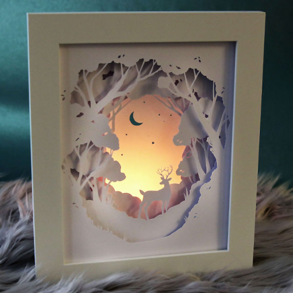 Evening Deer Shadowbox