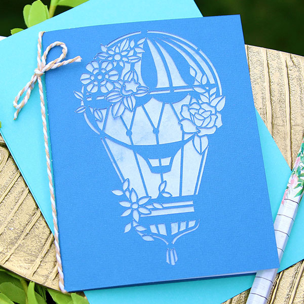 Hot Air Balloon Watercolor Greeting Card