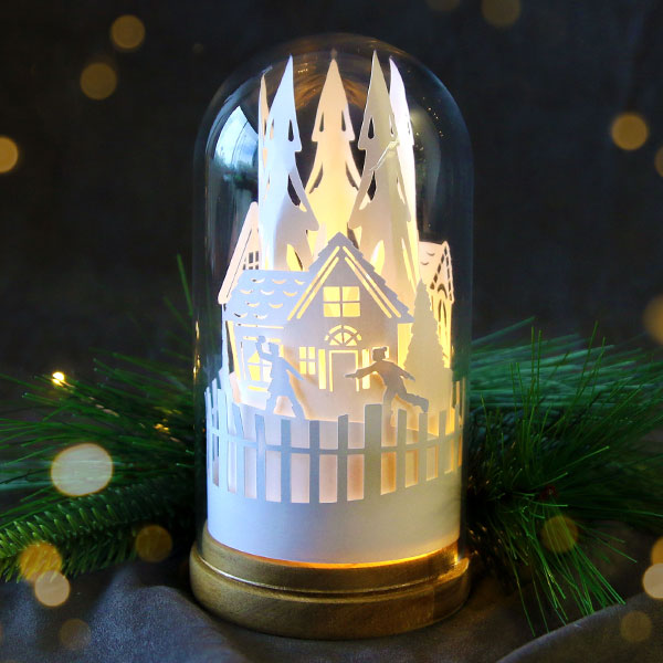 Christmas Village Bell Jar Luminary