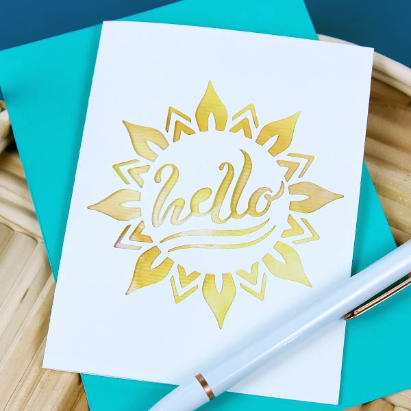 Hello Sun Watercolor Greeting Card