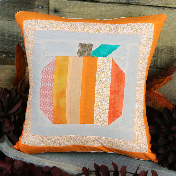 Pumpkin Quilt Block Pillow