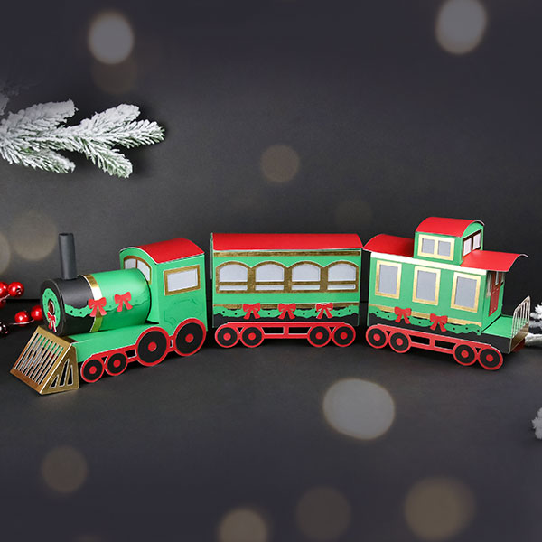 3D Papercut Christmas Train