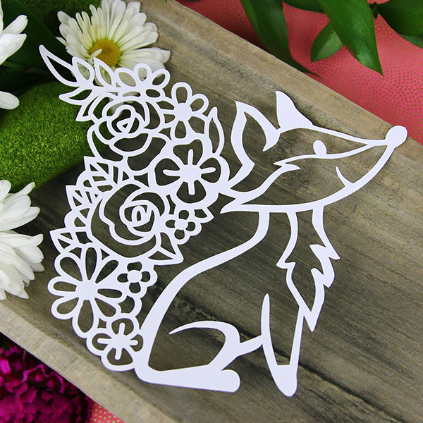 Floral Paper Fox