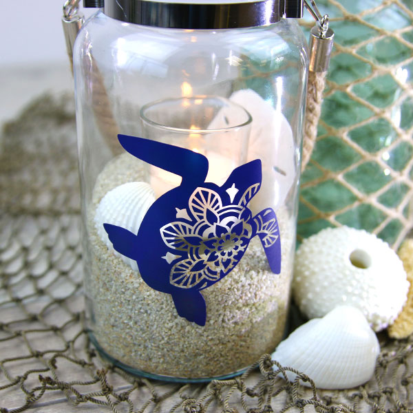 Decorative Mehndi Sea Turtle Jar