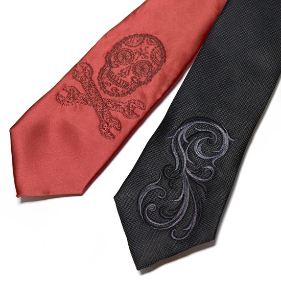 embroidered ties