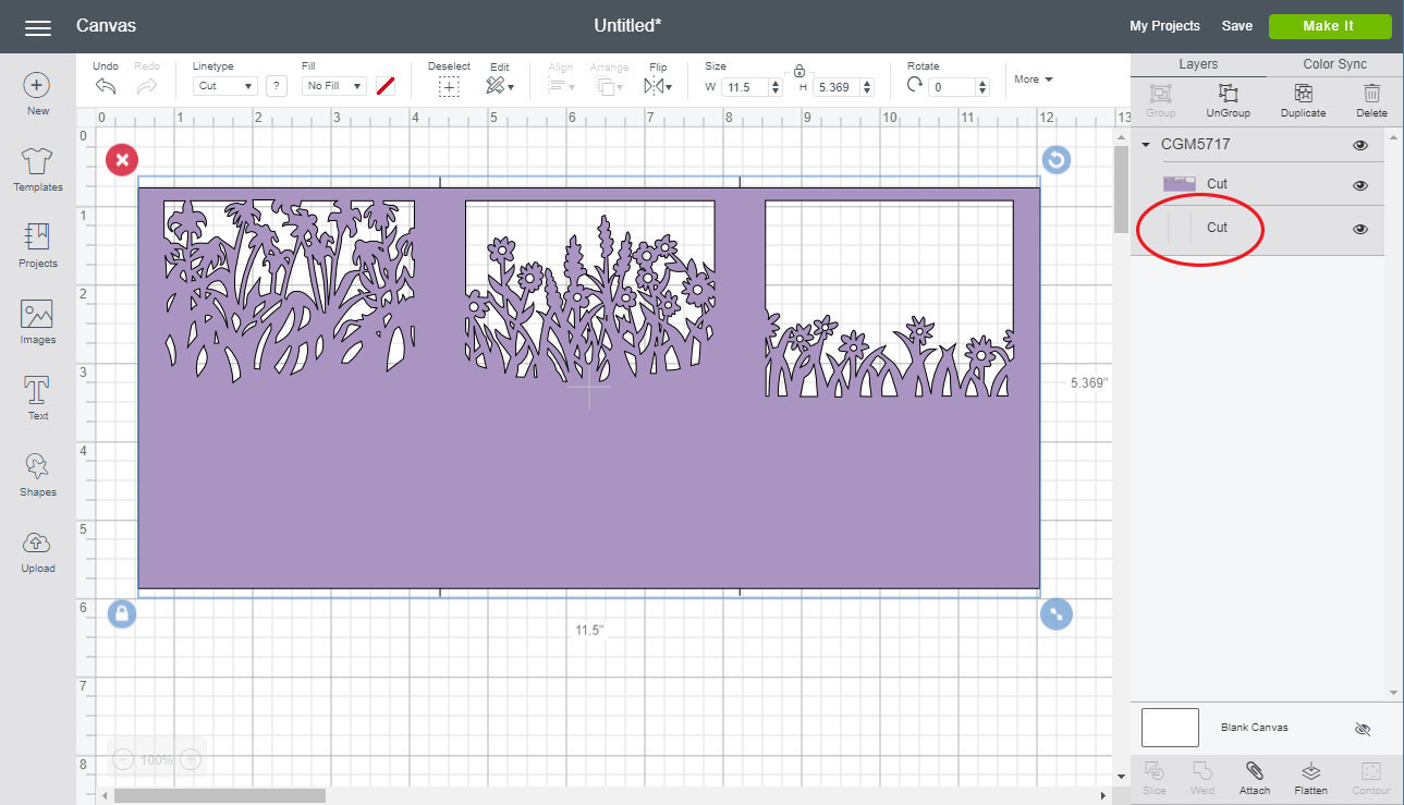 Using cutting files with scoring lines 1