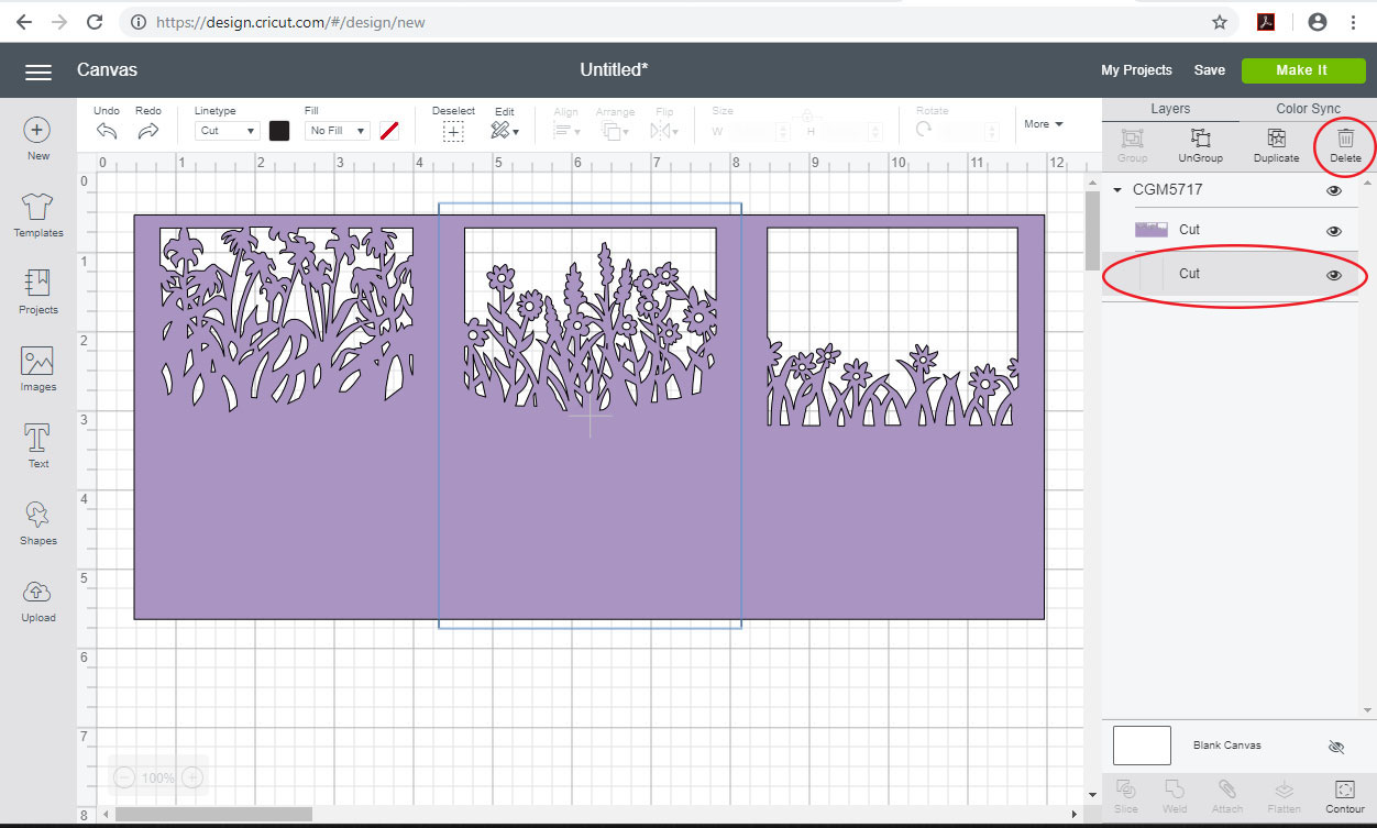 Using cutting files with scoring lines 5