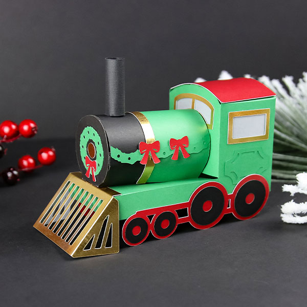 3D Papercut Christmas Train