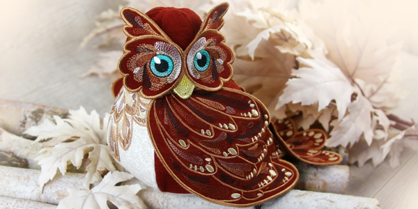 Artist Doll Embroidered selling Owl