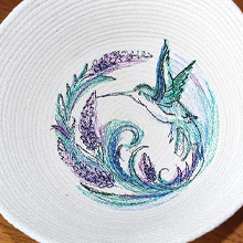 Flourishing Hummingbird Rope Basket 1