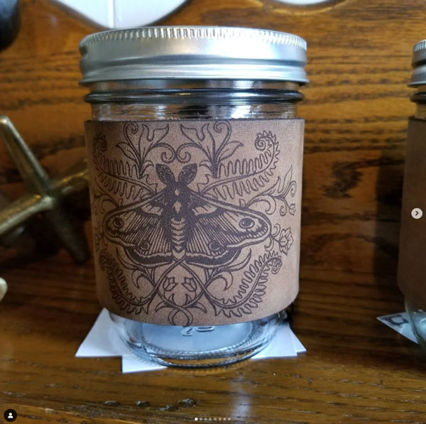 Mason Jar Leather Sleeve