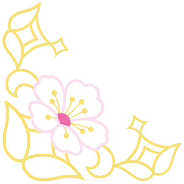 Cherry Blossom Corner [SVG, DXF]