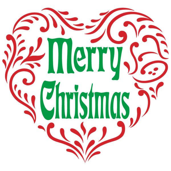 Holiday Hearts - Merry Christmas [SVG, DXF]