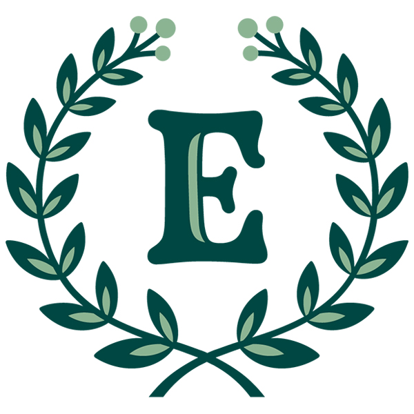 Laurel Alphabet - E [SVG, DXF]