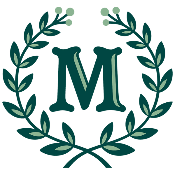 Laurel Alphabet - M [SVG, DXF]