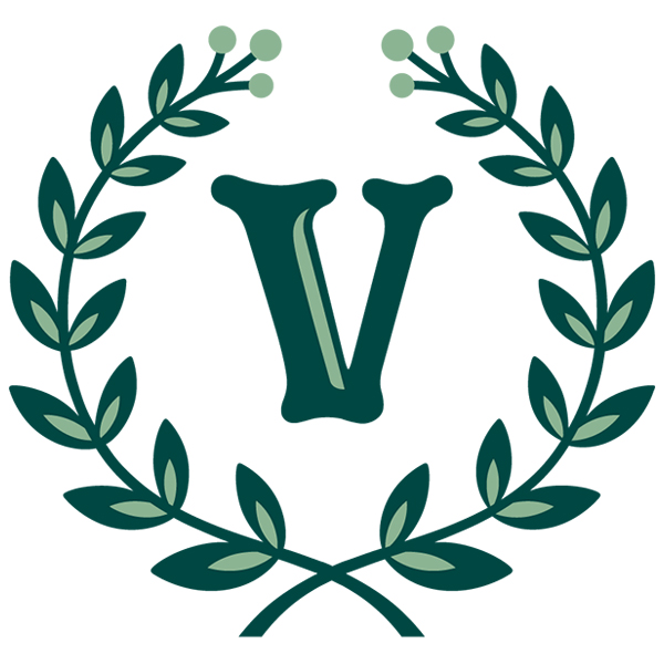 Laurel Alphabet - V [SVG, DXF]