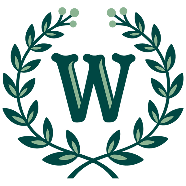 Laurel Alphabet - W [SVG, DXF]