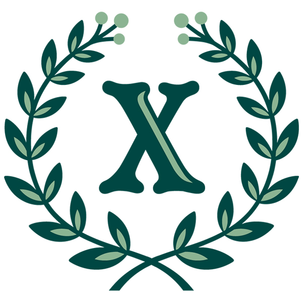 Laurel Alphabet - X [SVG, DXF]