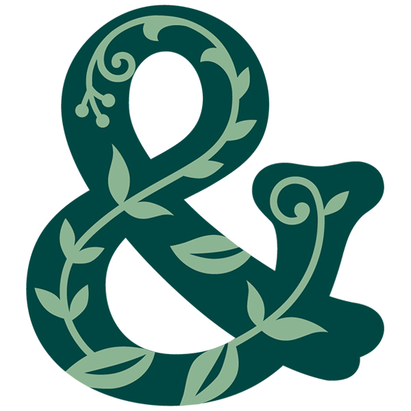 Laurel Alphabet - Ampersand with Leaves [SVG, DXF]