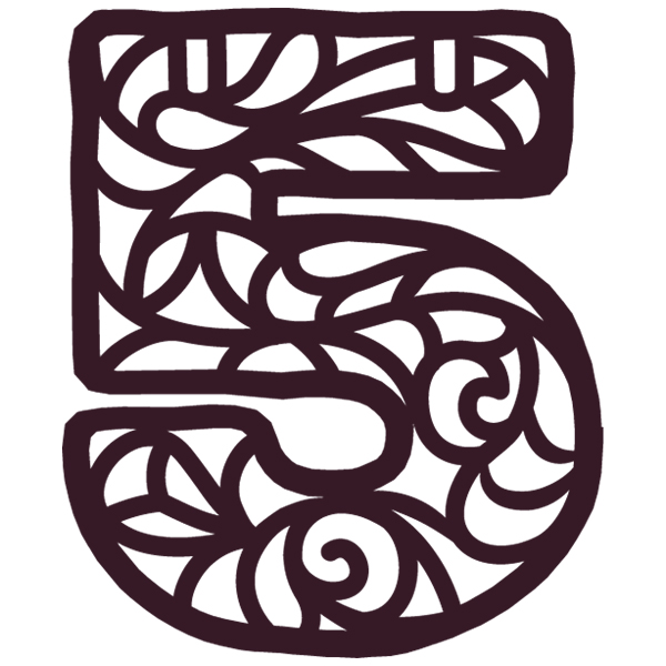 Spiral Alphabet - 5 [SVG, DXF]