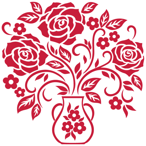 Simply Red Rose Bouquet [SVG, DXF]