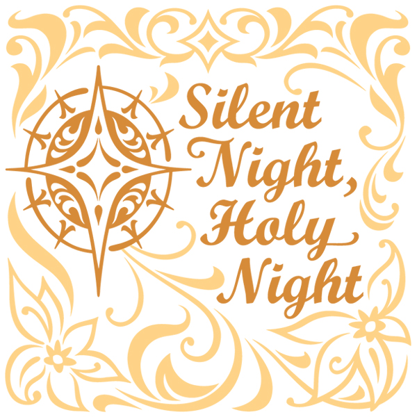 Silent Night with Star [SVG, DXF]