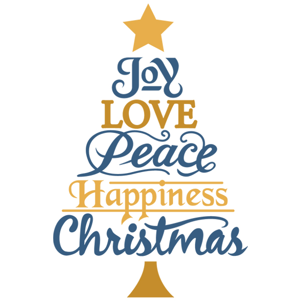 Joy Love Peace Christmas Tree [SVG, DXF]