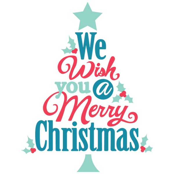 Wish You a Merry Christmas Tree [SVG, DXF]