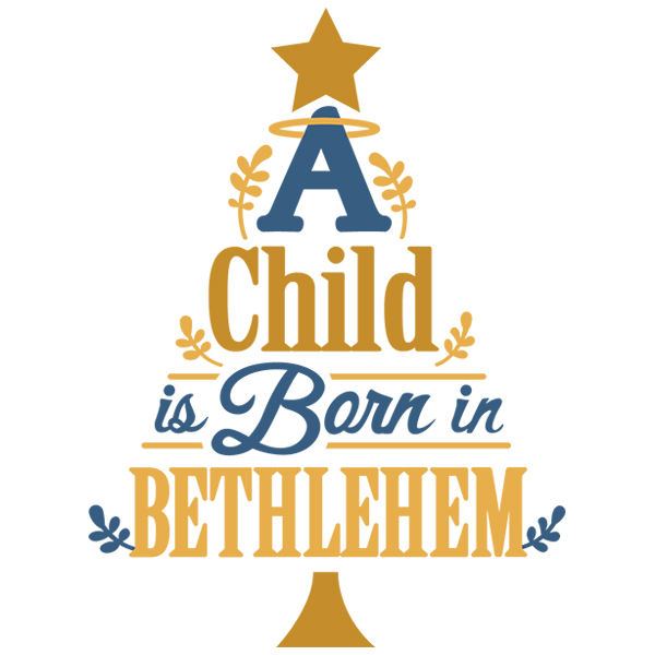 Born in Bethlehem Christmas Tree [SVG, DXF]