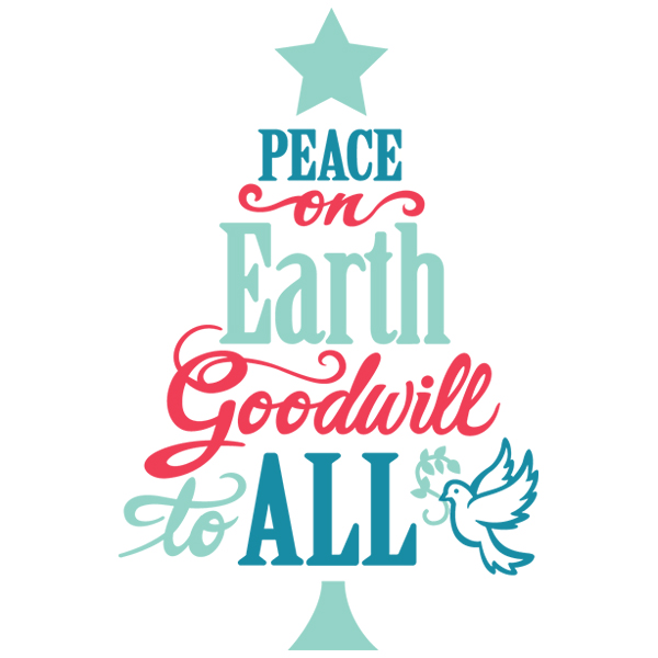 Peace on Earth Christmas Tree [SVG, DXF]