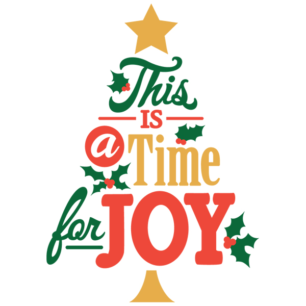 Time for Joy Christmas Tree [SVG, DXF]