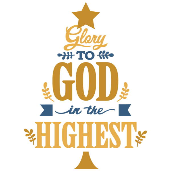 Glory to God Christmas Tree [SVG, DXF]