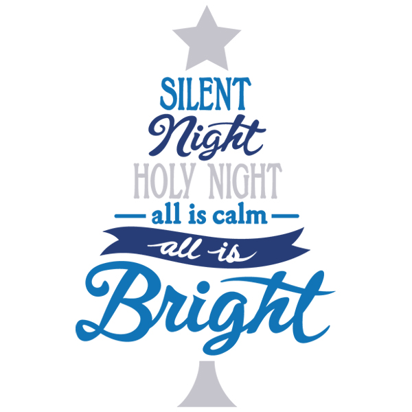 Silent Night Holy Night Christmas Tree [SVG, DXF]