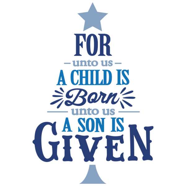 A Child Is Born Christmas Tree [SVG, DXF]