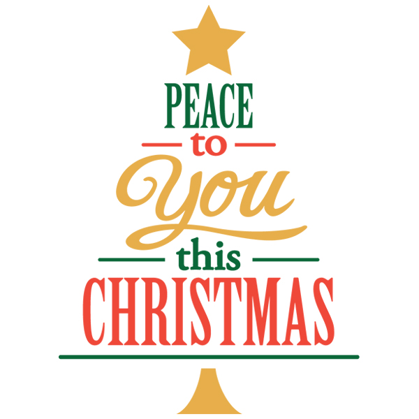 Peace to You Christmas Tree [SVG, DXF]