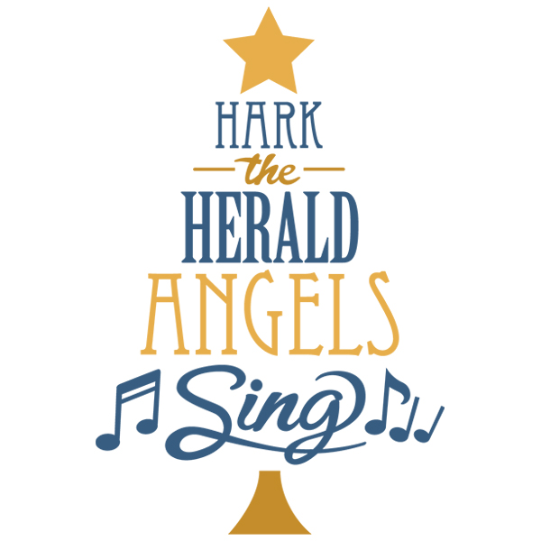 Hark the Herald Angels Sing Christmas Tree [SVG, DXF]
