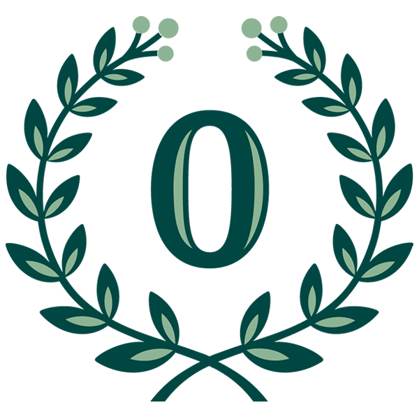 Laurel Alphabet - 0 [SVG, DXF]