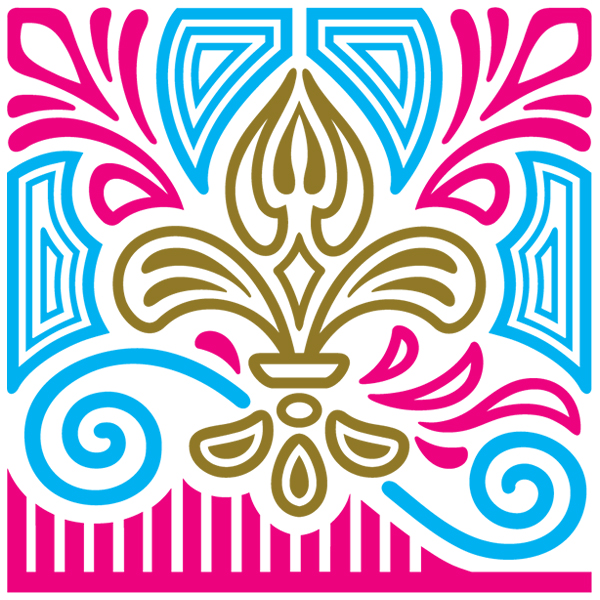 Mola Fleur de Lis Square [SVG, DXF]