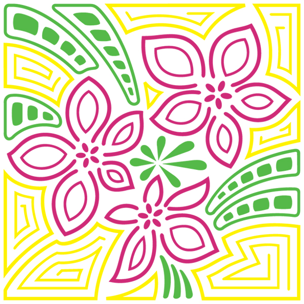 Mola Frangipani Square [SVG, DXF]
