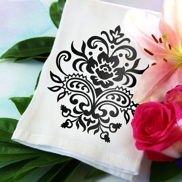 Damask English Rose [SVG, DXF] 1
